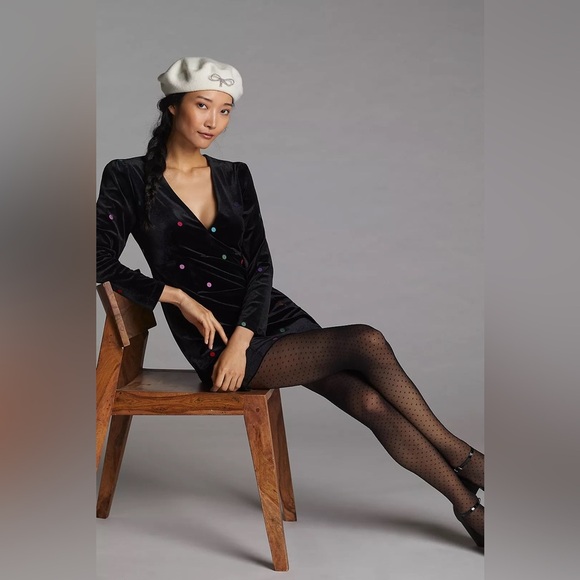 Farm Rio Embroidered Velvet Mini Dress - Picture 1 of 12